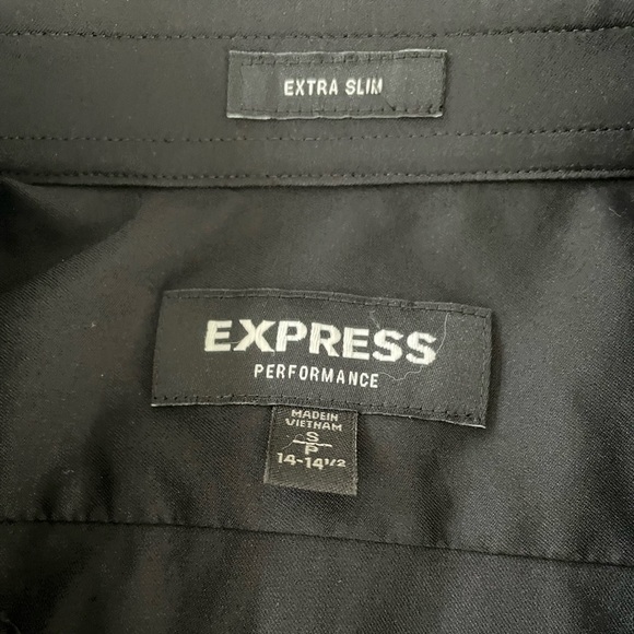 Express men extra slim performance button down long sleeve shirt small 14-14 1/2 - Picture 6 of 7